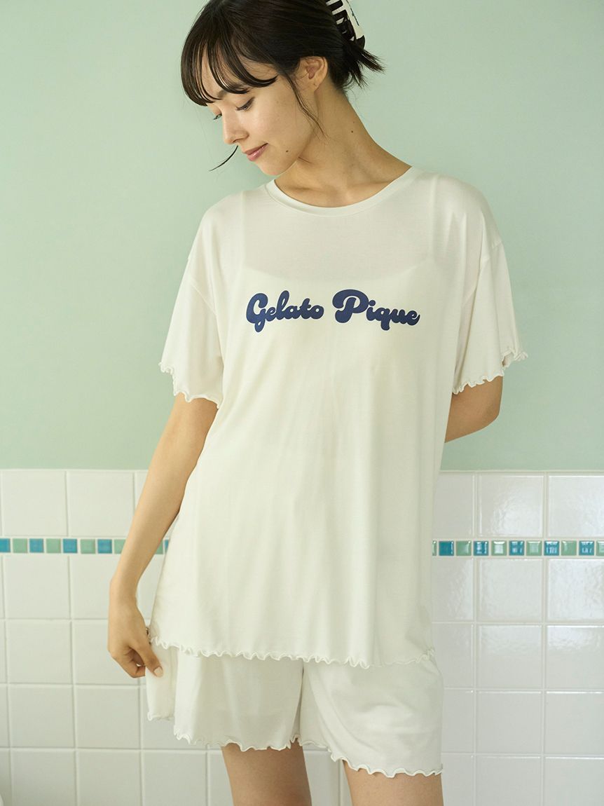 新品タグ付♡ ジェラートピケ Tシャツ&ショートパンツセット 新品】☆ジェラートピケ 接触冷感シェーク柄Tシャツ&ショート