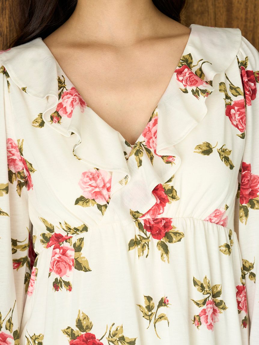 ヴィンテージローズ柄プルオーバー(カットソー・Tシャツ