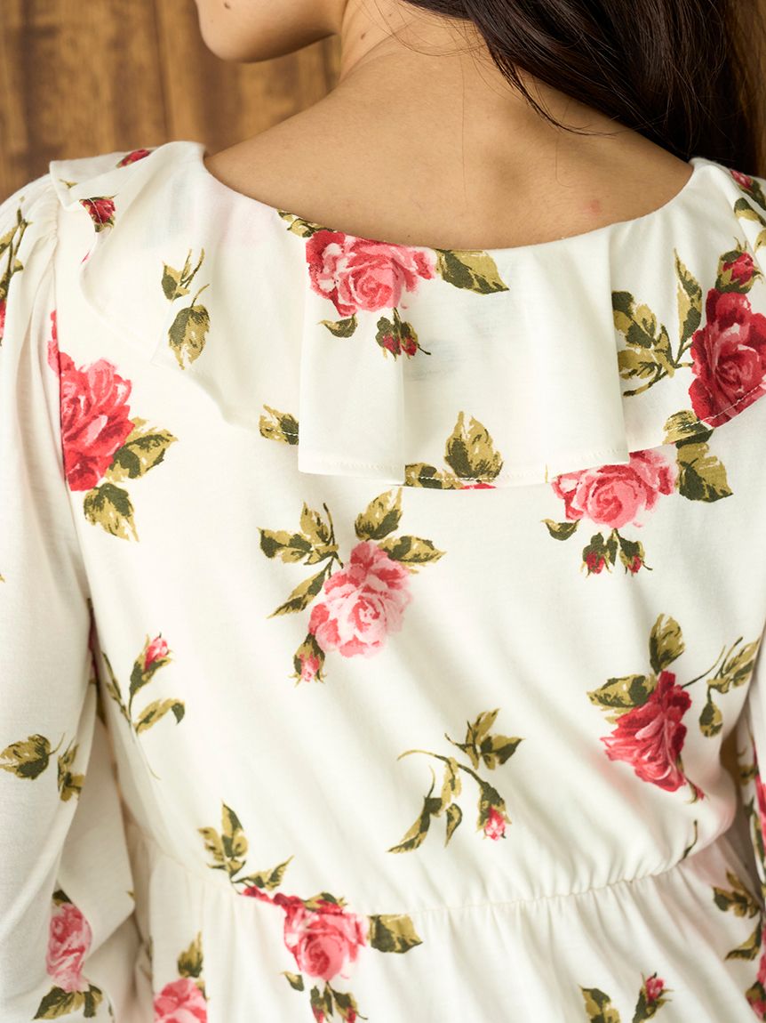 ヴィンテージローズ柄プルオーバー(カットソー・Tシャツ