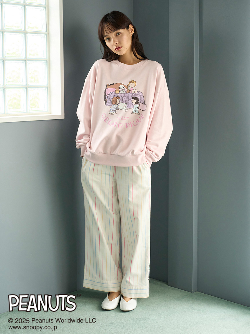 ジェラートピケ 【PEANUTS】裏毛ワンポイントプルオーバー&ショートパンツ ジェラートピケ 【PEANUTS】裏毛ワンポイントプルオーバー&ショート