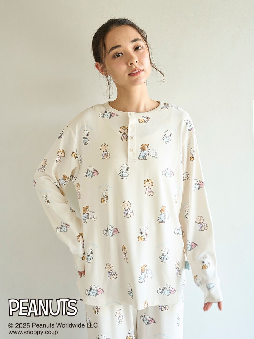 PEANUTS】オリジナルアート 総柄プルオーバー(カットソー・Tシャツ