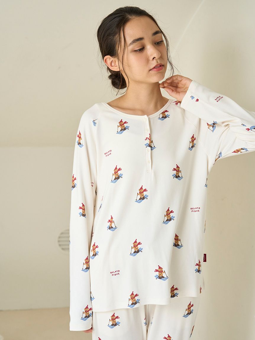 HOLIDAY】スキーベア柄ロンT(カットソー・Tシャツ)｜ルームウェア