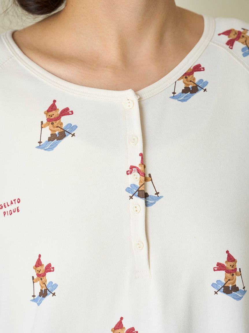 HOLIDAY】スキーベア柄ロンT(カットソー・Tシャツ)｜ルームウェア