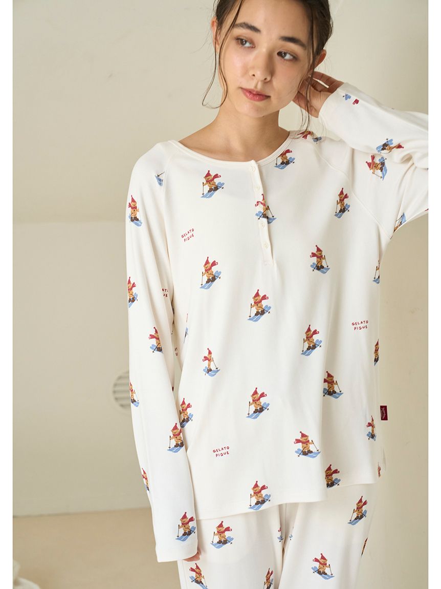 HOLIDAY】スキーベア柄ロンT(カットソー・Tシャツ)｜ルームウェア