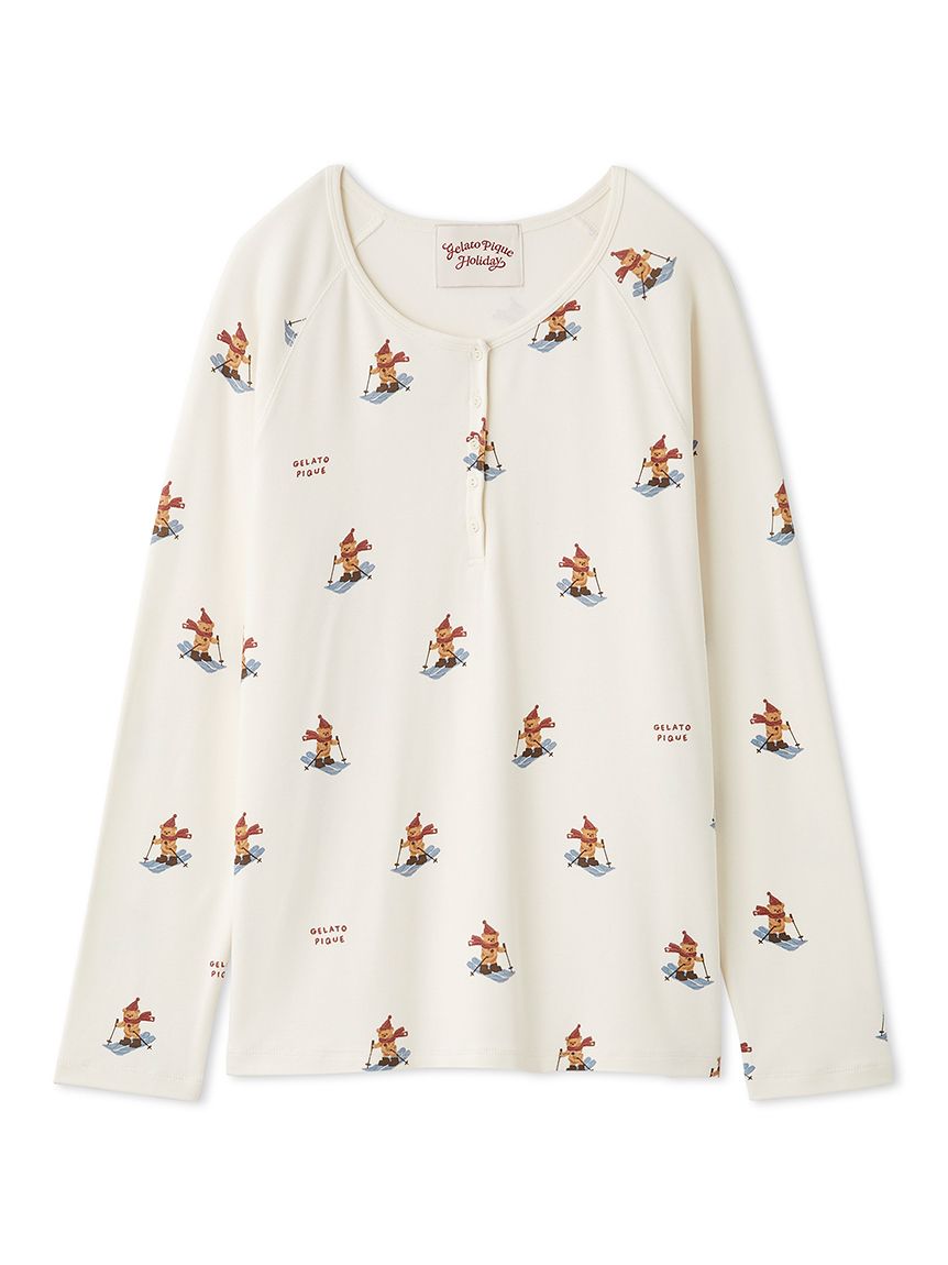 HOLIDAY】スキーベア柄ロンT(カットソー・Tシャツ)｜ルームウェア
