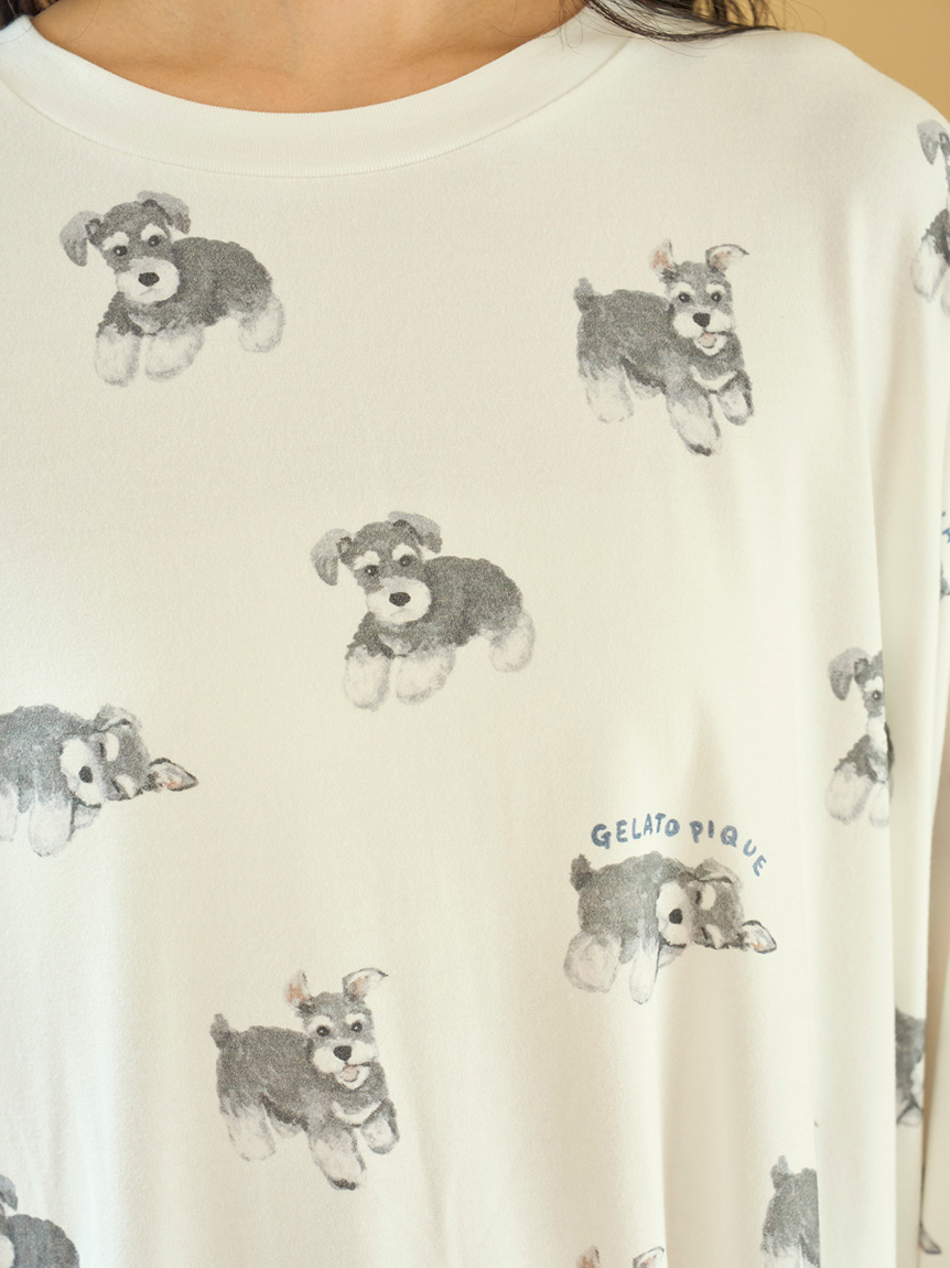 ONLINE限定】DOG柄ロンT(カットソー・Tシャツ)｜ルームウェア