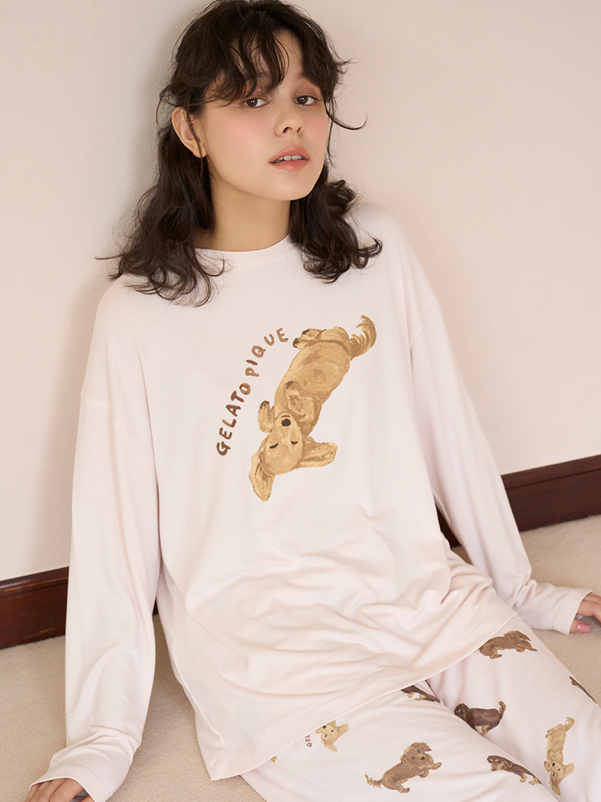 ONLINE限定】DOGワンポイントロンT(カットソー・Tシャツ)｜ルーム