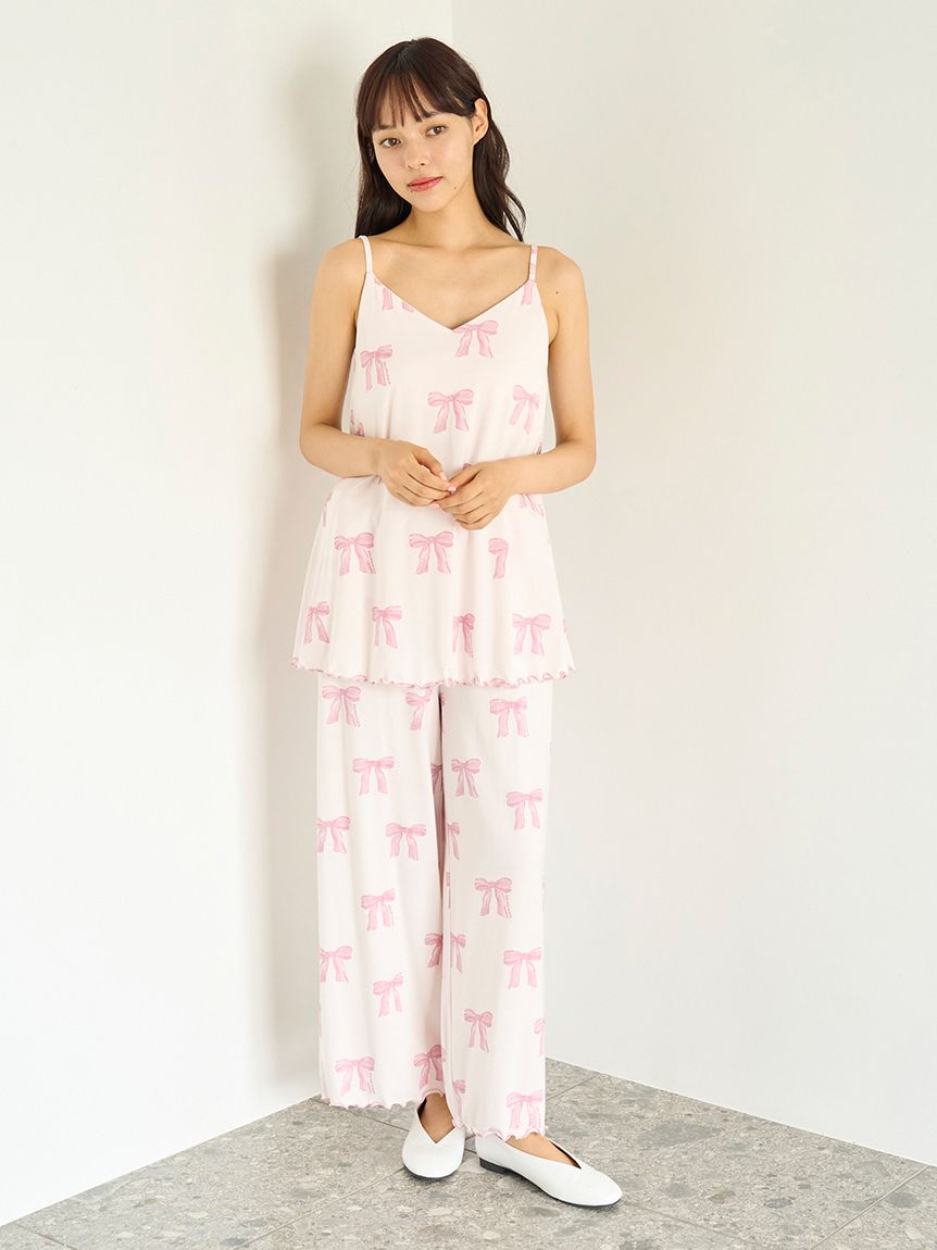 リボン柄カップインキャミソール(キャミソール)｜ルームウェア