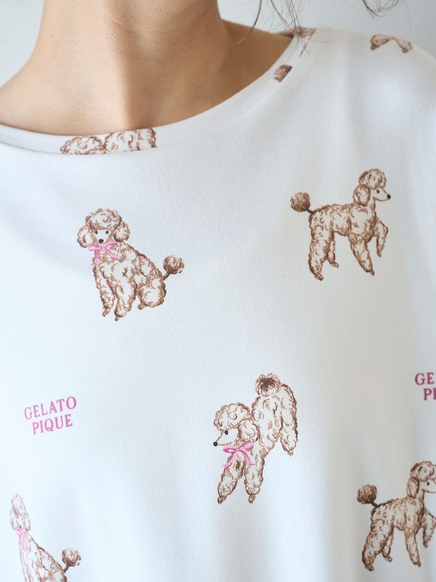 プードル柄ロンT(カットソー・Tシャツ)｜ルームウェア・パジャマ通販の