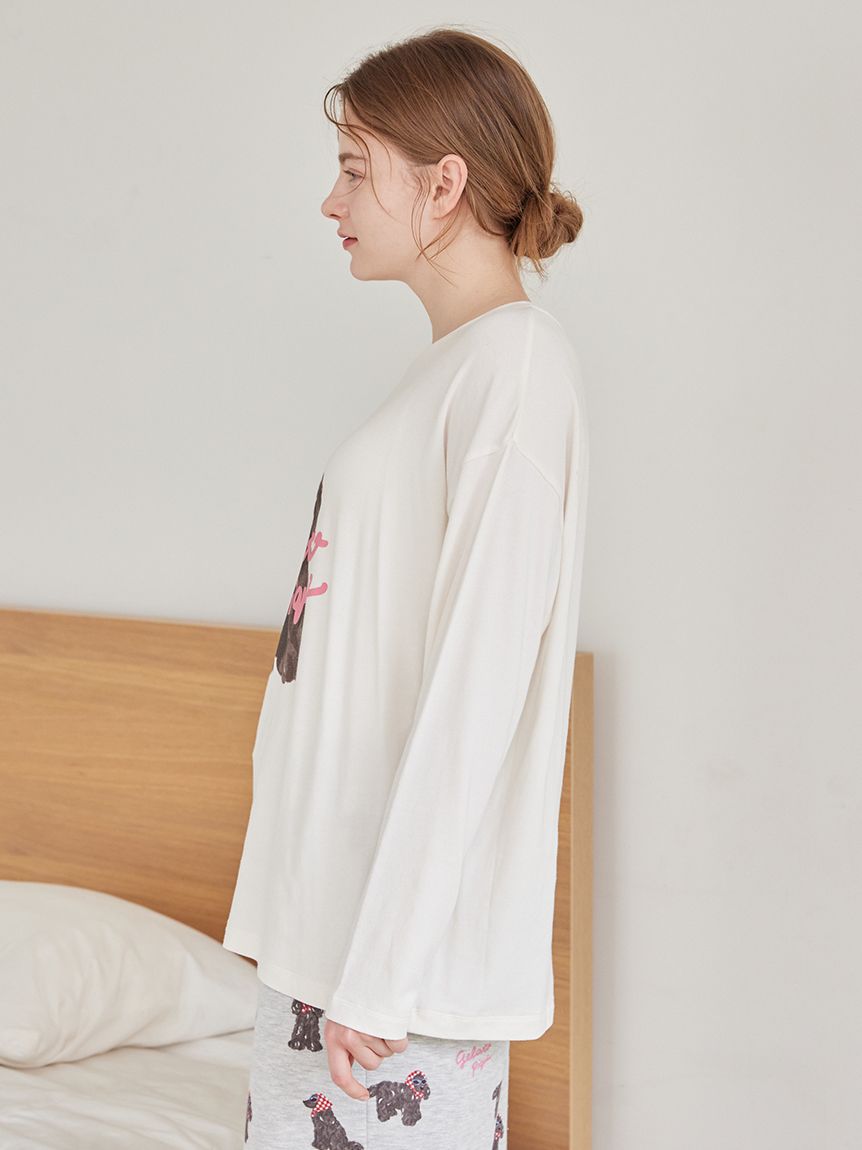 スカーフDOGワンポイントロンT(カットソー・Tシャツ)｜ルームウェア
