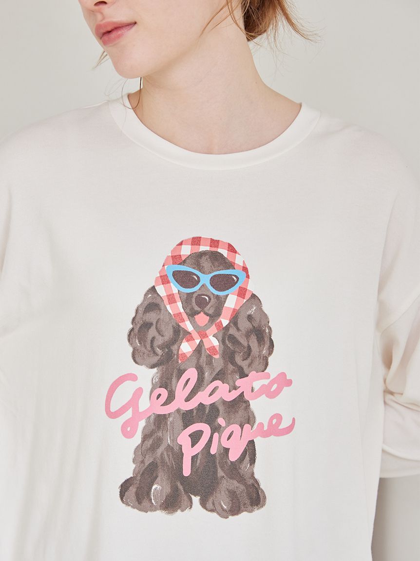 スカーフDOGワンポイントロンT(カットソー・Tシャツ)｜ルームウェア