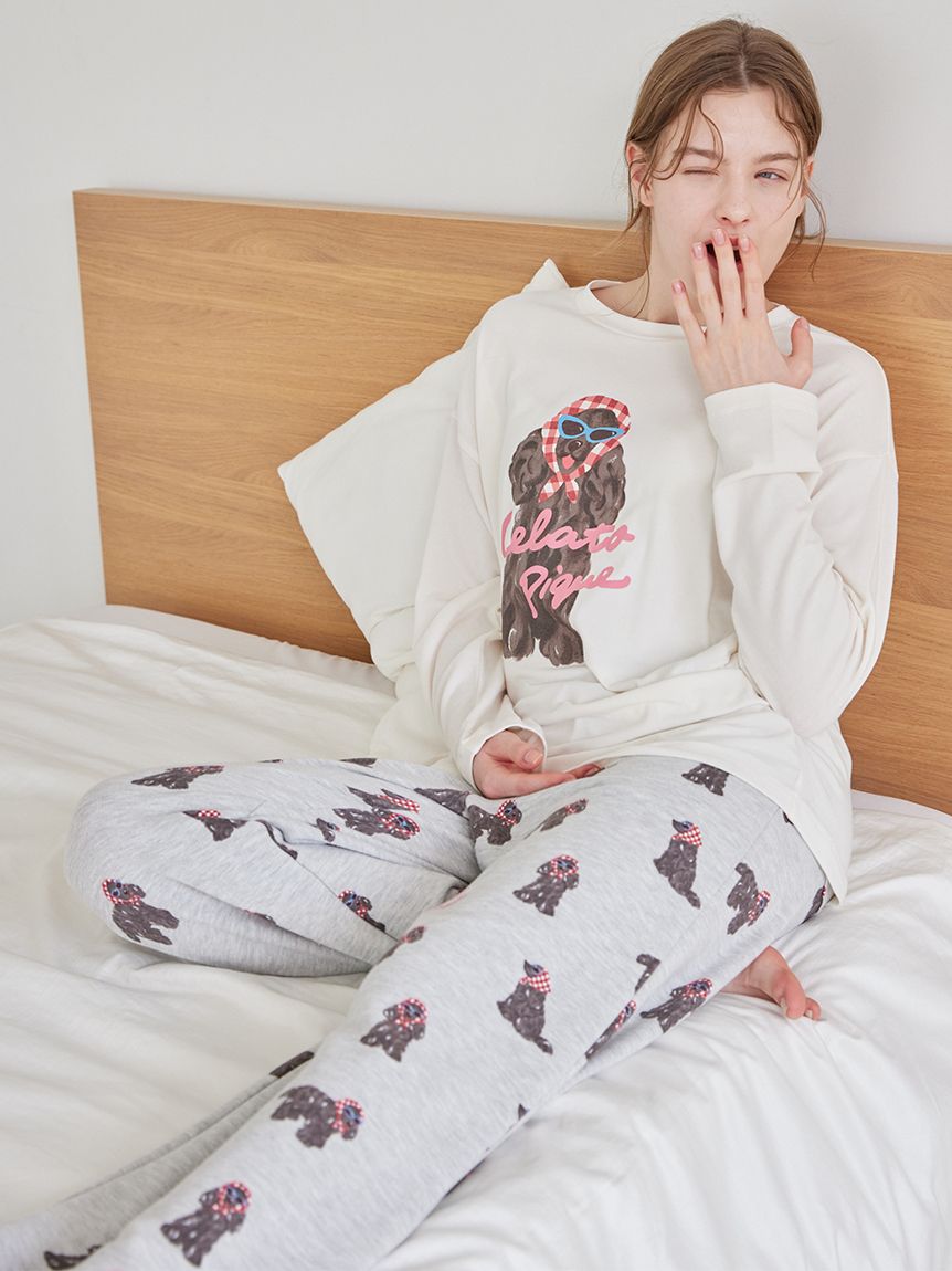 スカーフDOGワンポイントロンT(カットソー・Tシャツ)｜ルームウェア