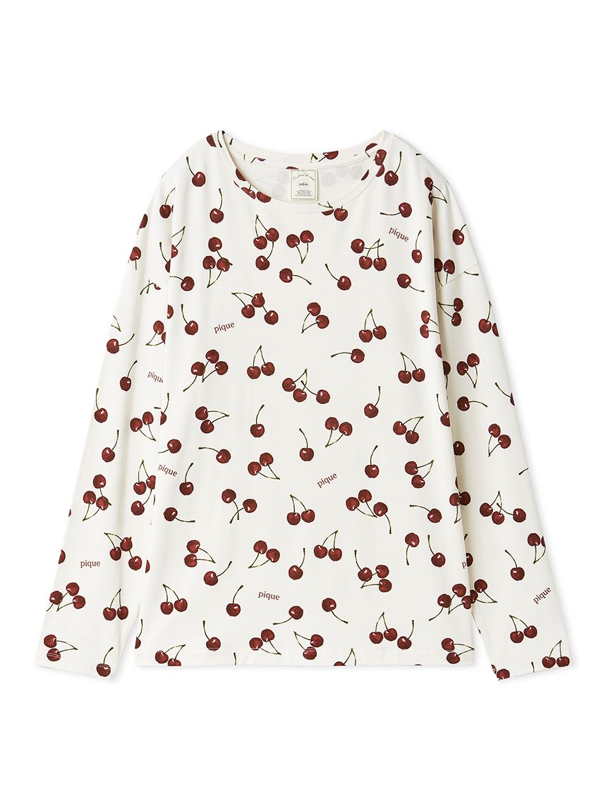 チェリー柄ロンT(カットソー・Tシャツ)｜ルームウェア・パジャマ通販の