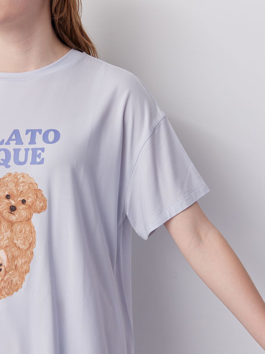 ドッグワンポイントTシャツ(カットソー・Tシャツ)｜ルームウェア