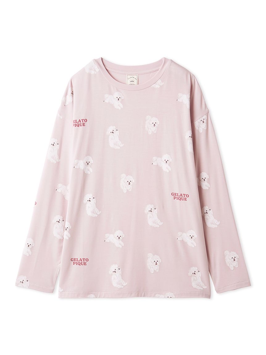 ドッグ柄ロンT(カットソー・Tシャツ)｜ルームウェア・パジャマ通販の