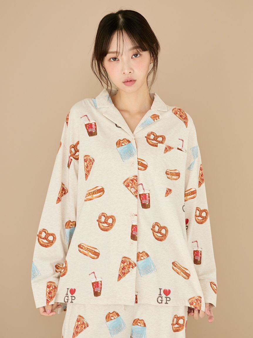 NYブランチ柄シャツ(シャツ)｜ルームウェア・パジャマ通販の