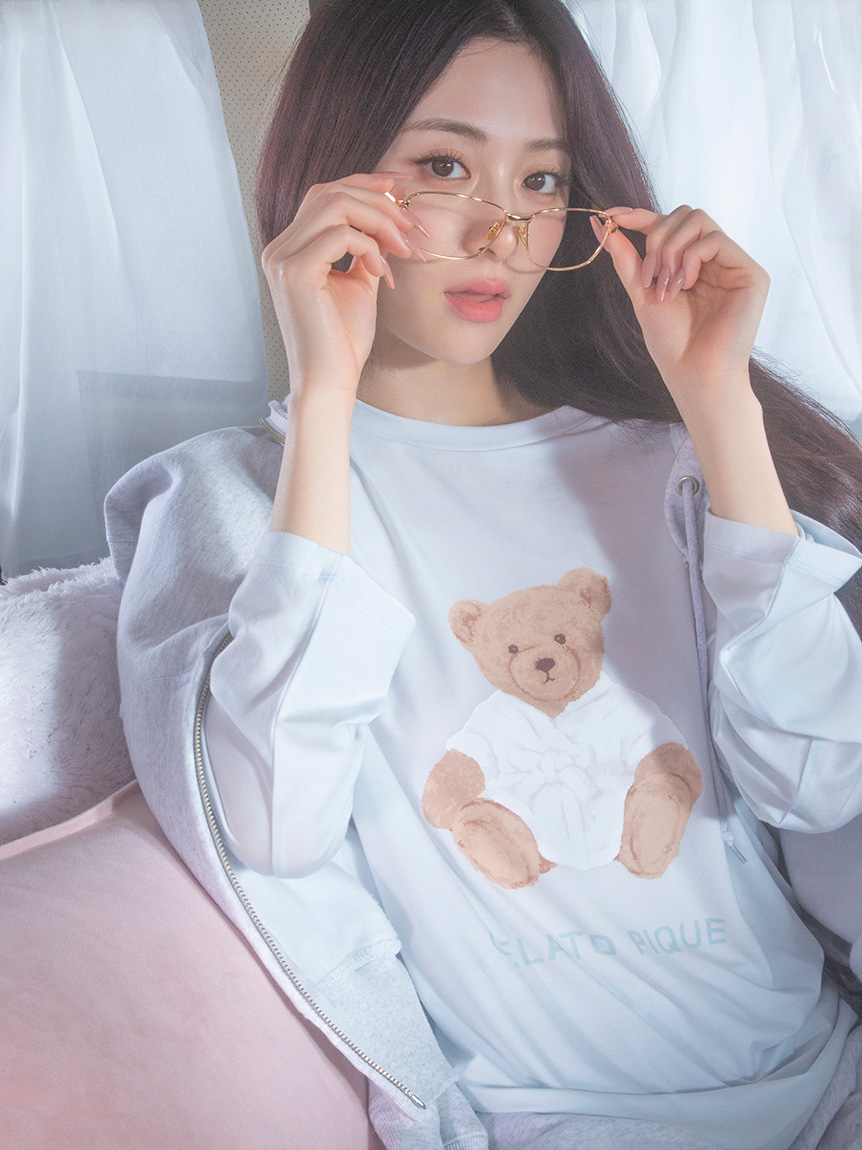 抗菌防臭バスローブベアワンポイントロンT(カットソー・Tシャツ