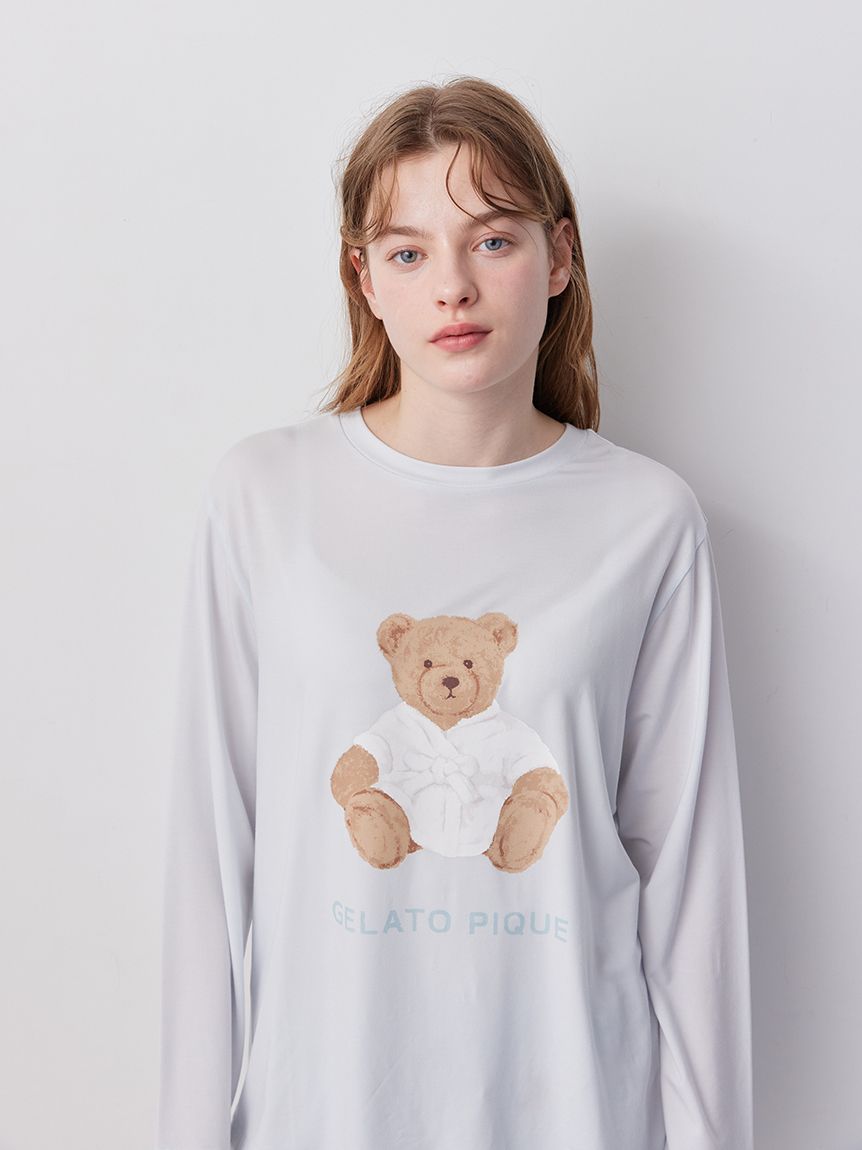 抗菌防臭バスローブベアワンポイントロンT(カットソー・Tシャツ