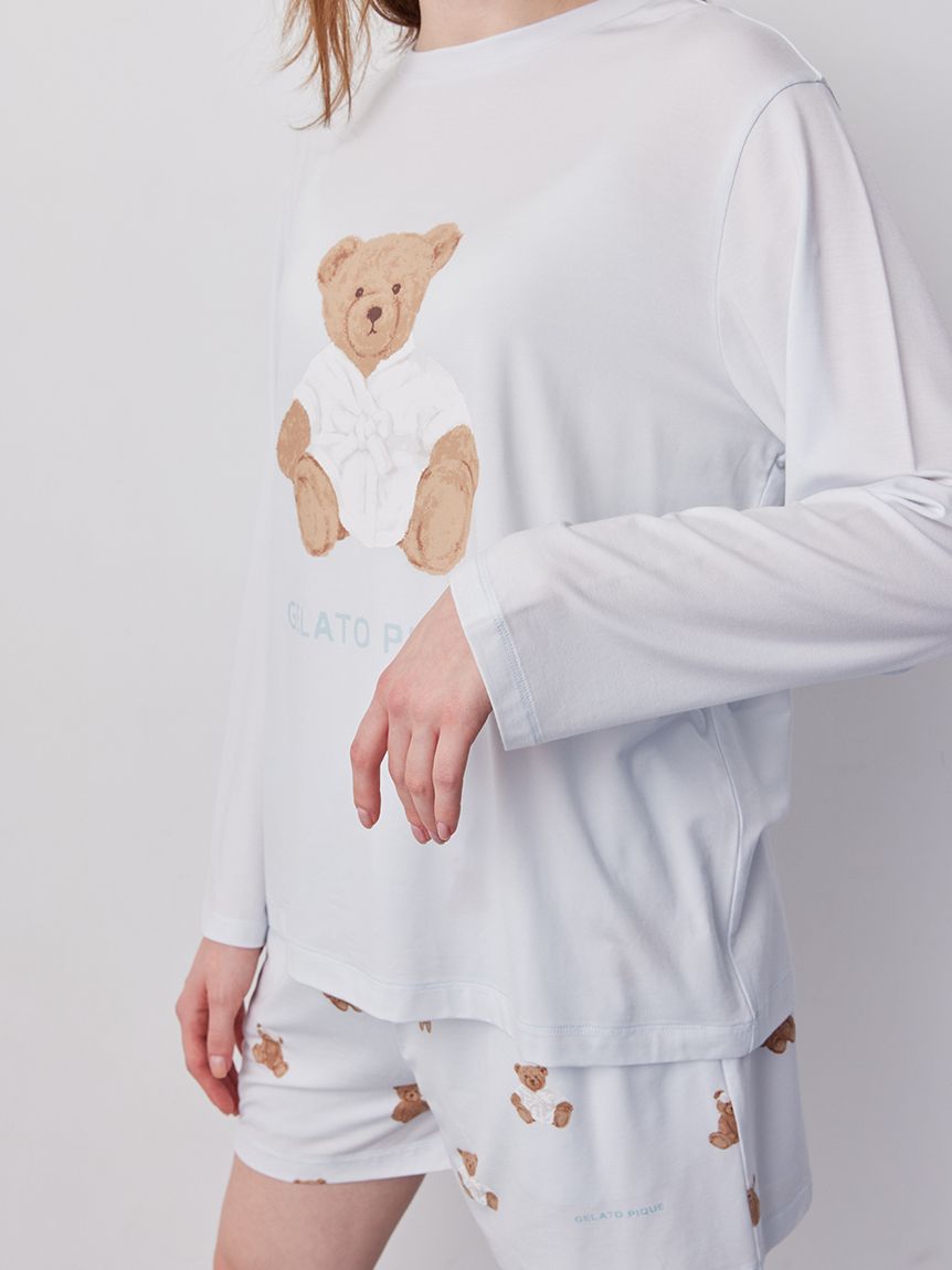 抗菌防臭バスローブベアワンポイントロンT(カットソー・Tシャツ