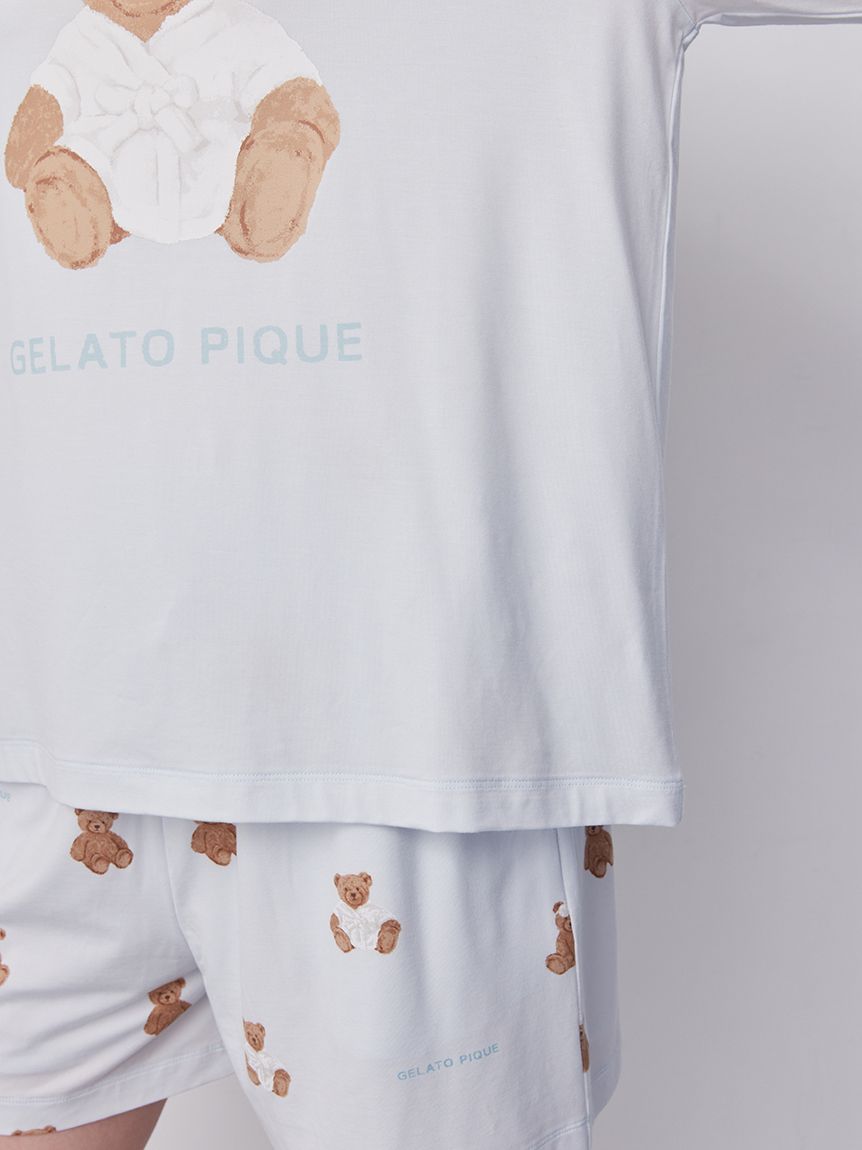 抗菌防臭バスローブベアワンポイントロンT(カットソー・Tシャツ