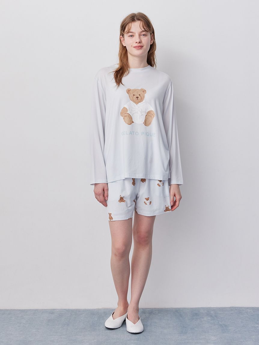 抗菌防臭バスローブベアワンポイントロンT(カットソー・Tシャツ