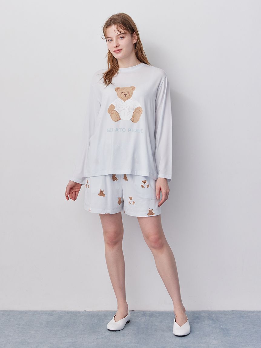 抗菌防臭バスローブベアワンポイントロンT(カットソー・Tシャツ