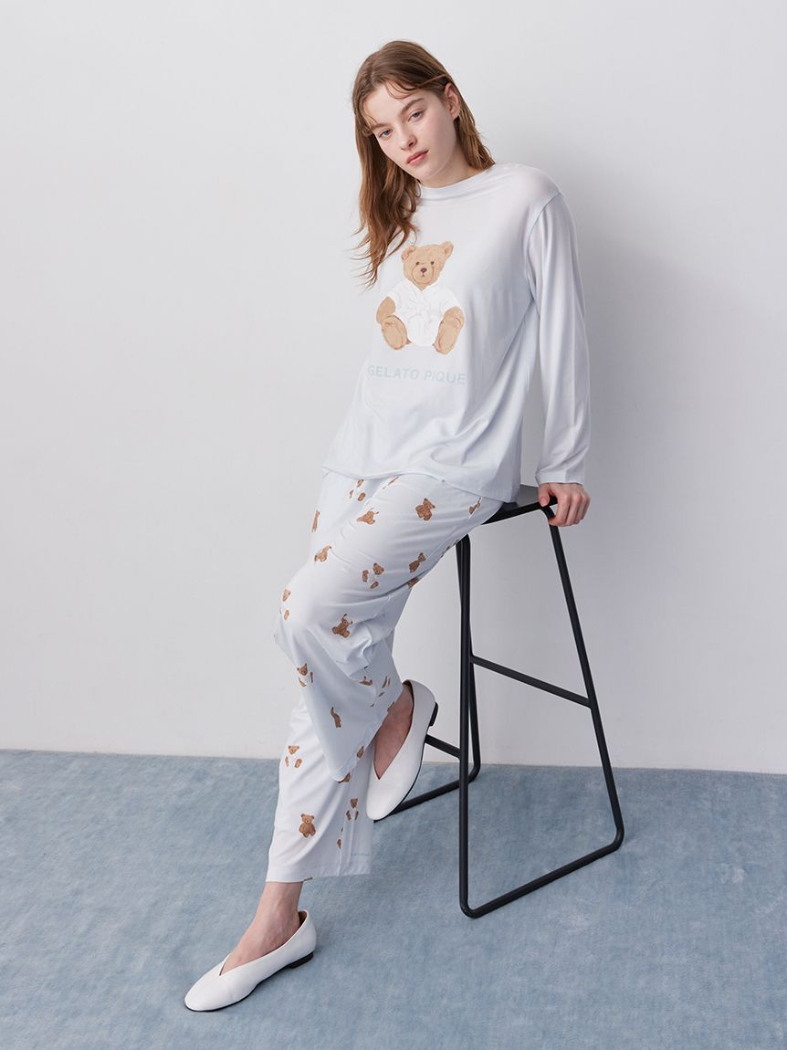 抗菌防臭バスローブベアワンポイントロンT(カットソー・Tシャツ