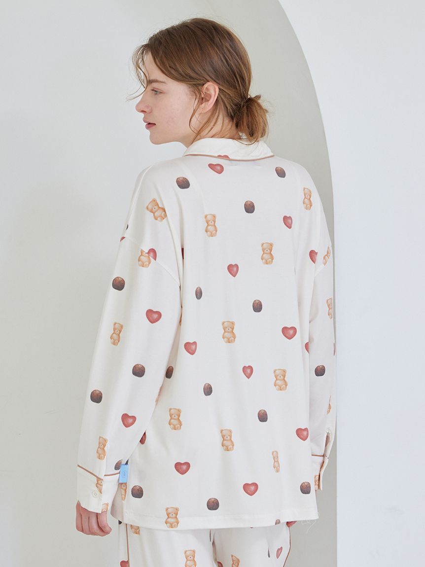 Valentine】総柄シャツ(シャツ)｜ルームウェア・パジャマ通販の