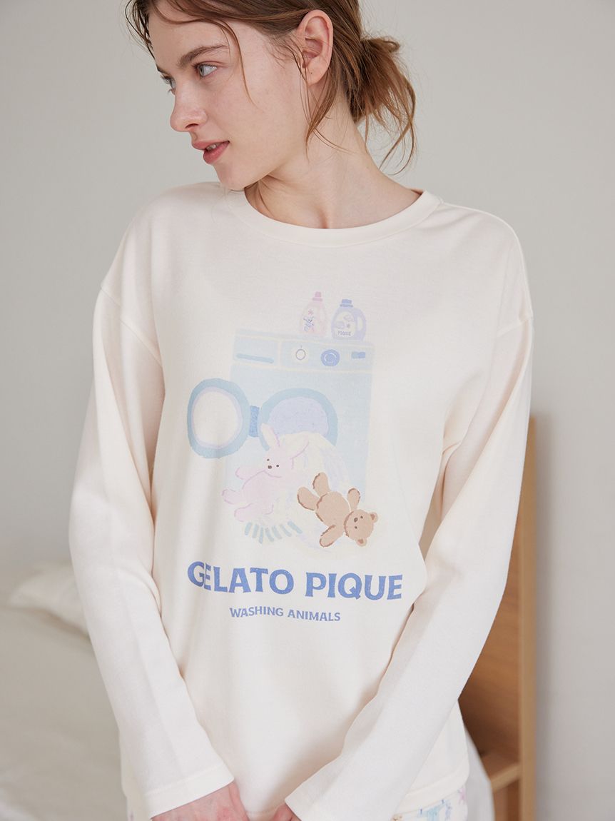 ウォッシングアニマルワンポイントロンT(カットソー・Tシャツ)｜ルーム