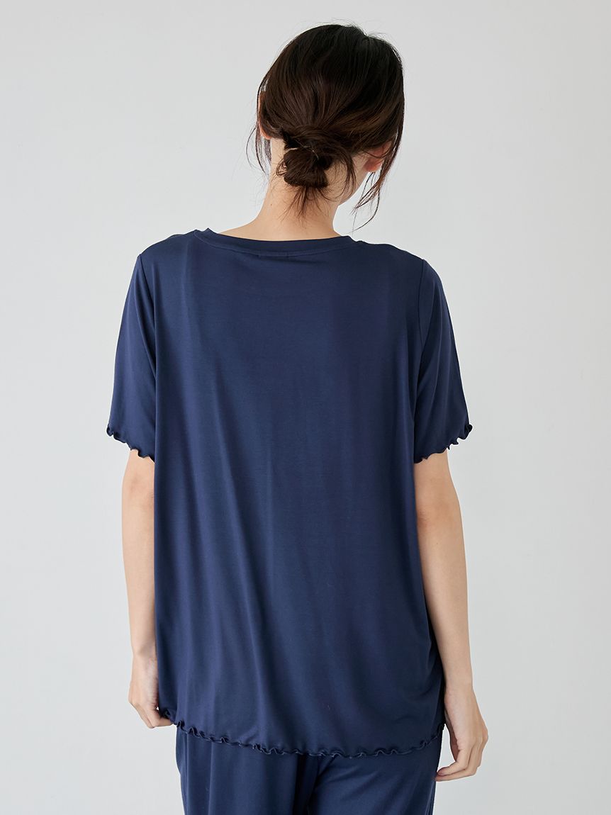 レーヨンロゴメローTシャツ(カットソー・Tシャツ)｜ルームウェア