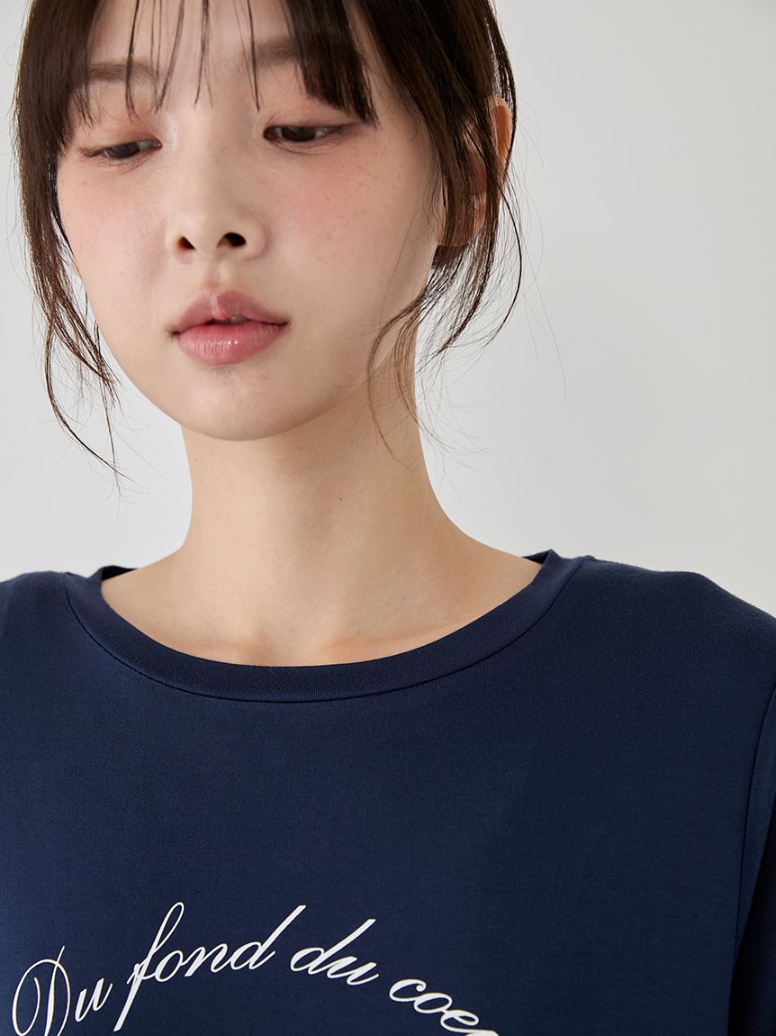 レーヨンロゴメローTシャツ(カットソー・Tシャツ)｜ルームウェア