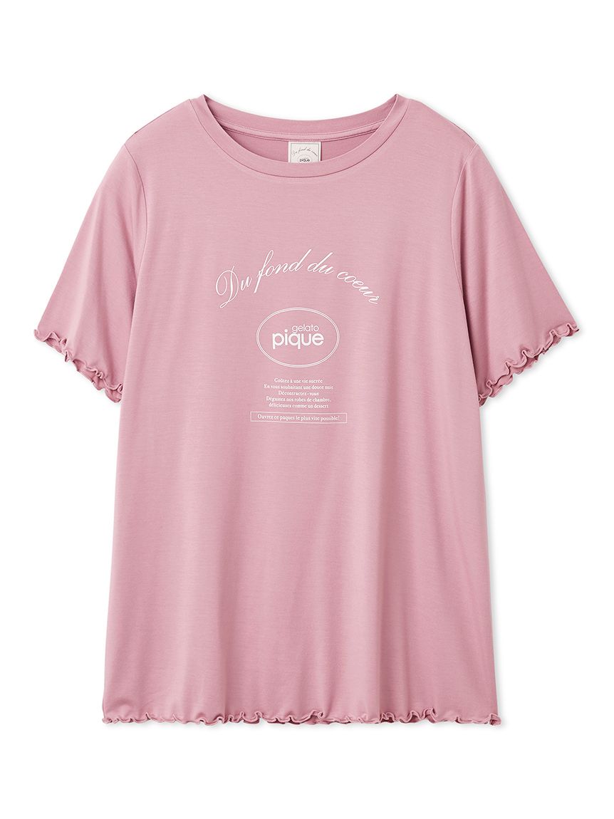 レーヨンロゴメローTシャツ(カットソー・Tシャツ)｜ルームウェア