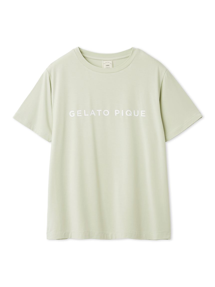 レーヨンロゴTシャツ&ボーダーロングパンツセット(カットソー・Tシャツ