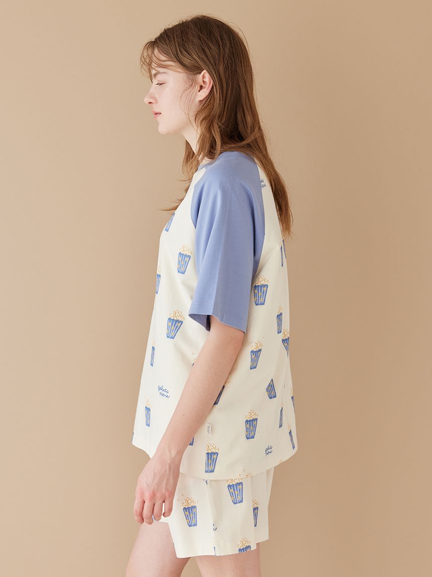ポップコーン柄Tシャツ(カットソー・Tシャツ)｜ルームウェア・パジャマ