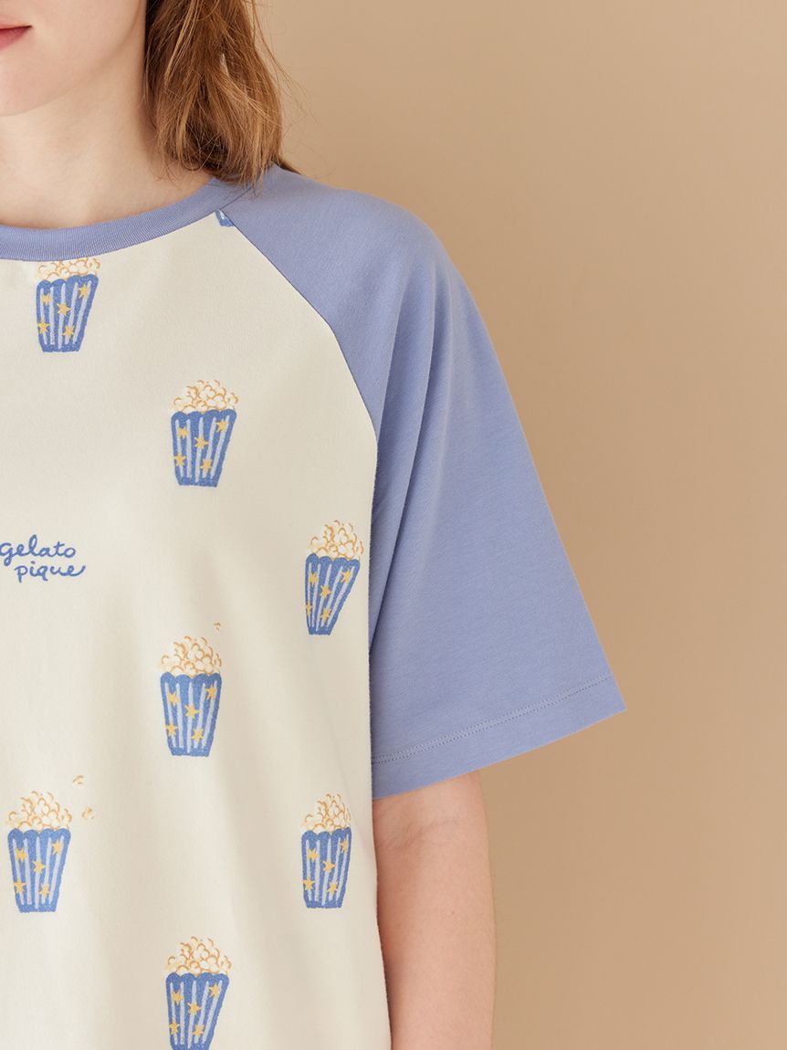 ポップコーン柄Tシャツ(カットソー・Tシャツ)｜ルームウェア・パジャマ