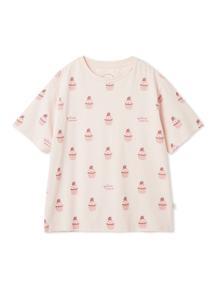 カップケーキ柄Tシャツ(カットソー・Tシャツ)｜ルームウェア・パジャマ