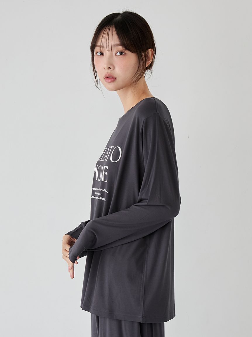 【専用】レーヨンロゴロンT ＆ロングパンツセット レーヨンロゴロンT(カットソー・Tシャツ)｜ルームウェア・パジャマ通販