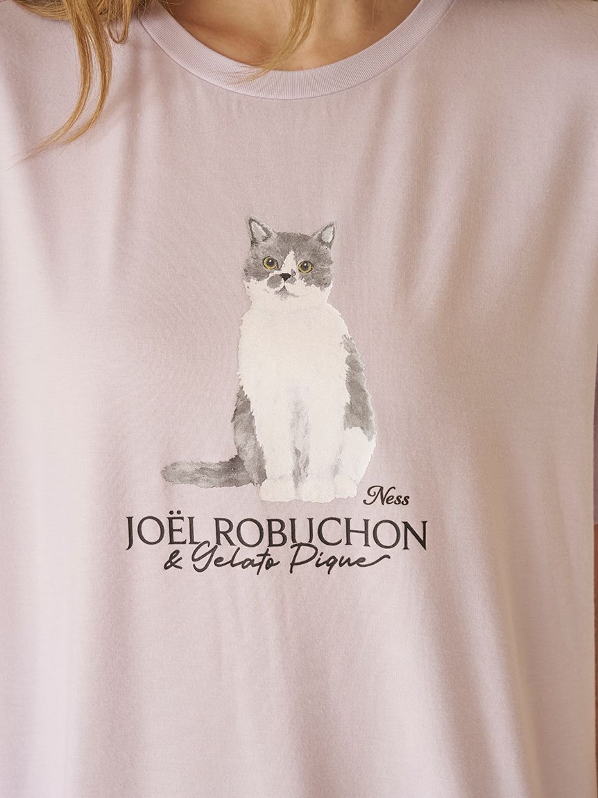 JOEL ROBUCHON】【持続冷感】CATプリントTシャツ(カットソー・Tシャツ
