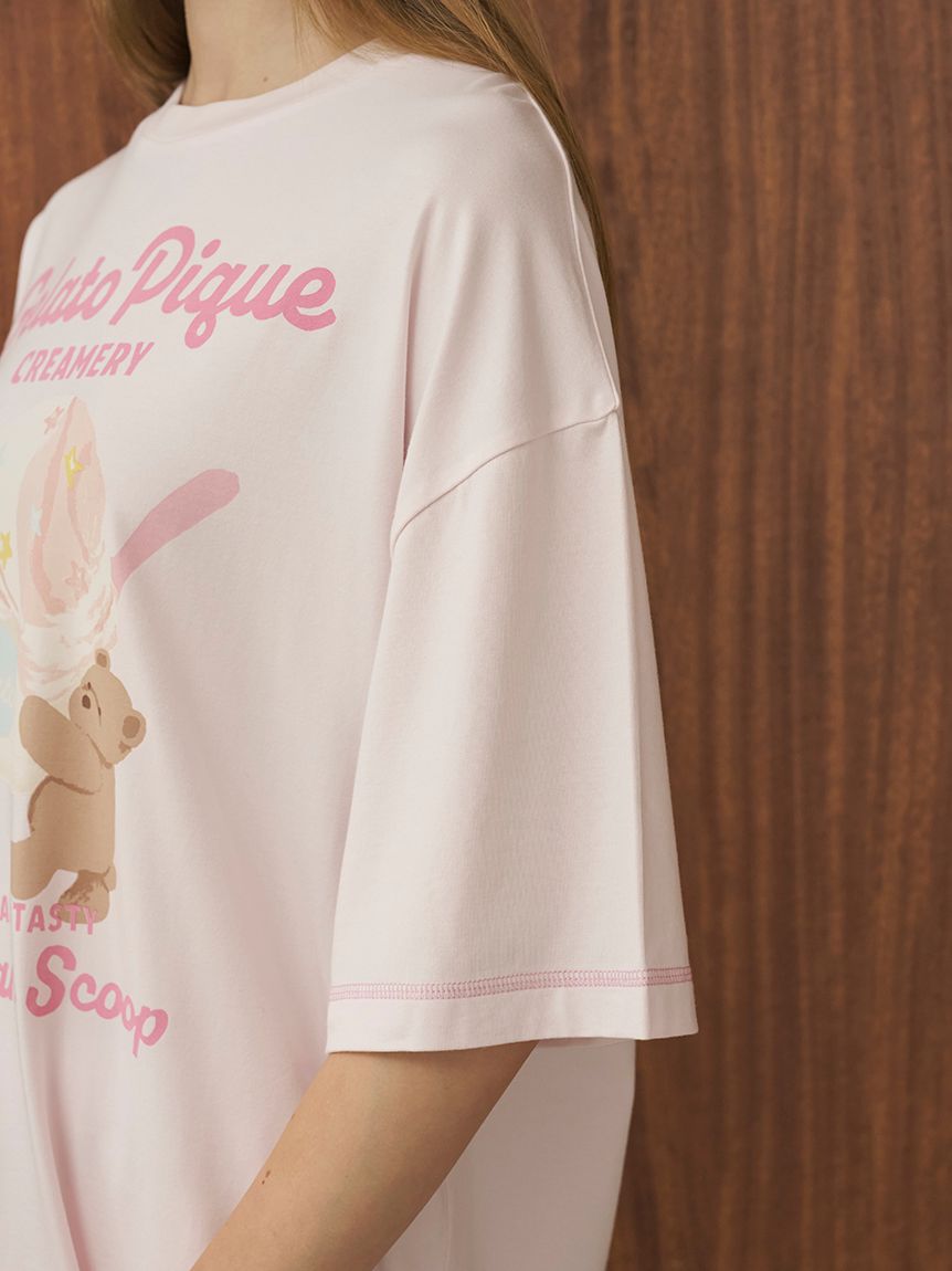 接触冷感】アイスクリームベアワンポイントTシャツ(カットソー・T
