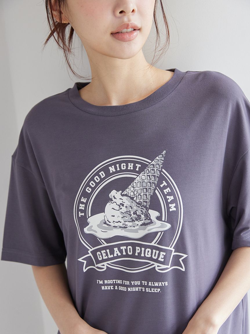 UVカット】エンブレムワンポイントTシャツ(カットソー・Tシャツ