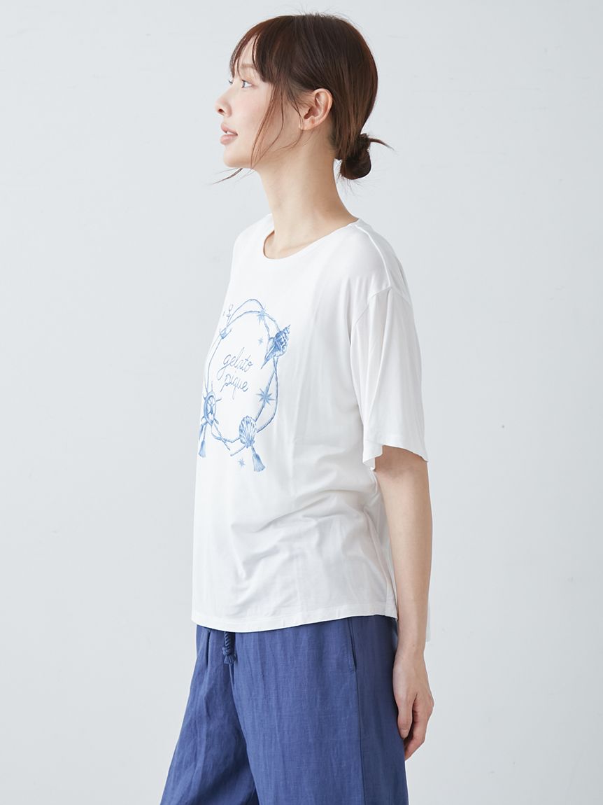 接触冷感】マリンワンポイントTシャツ(カットソー・Tシャツ)｜ルーム