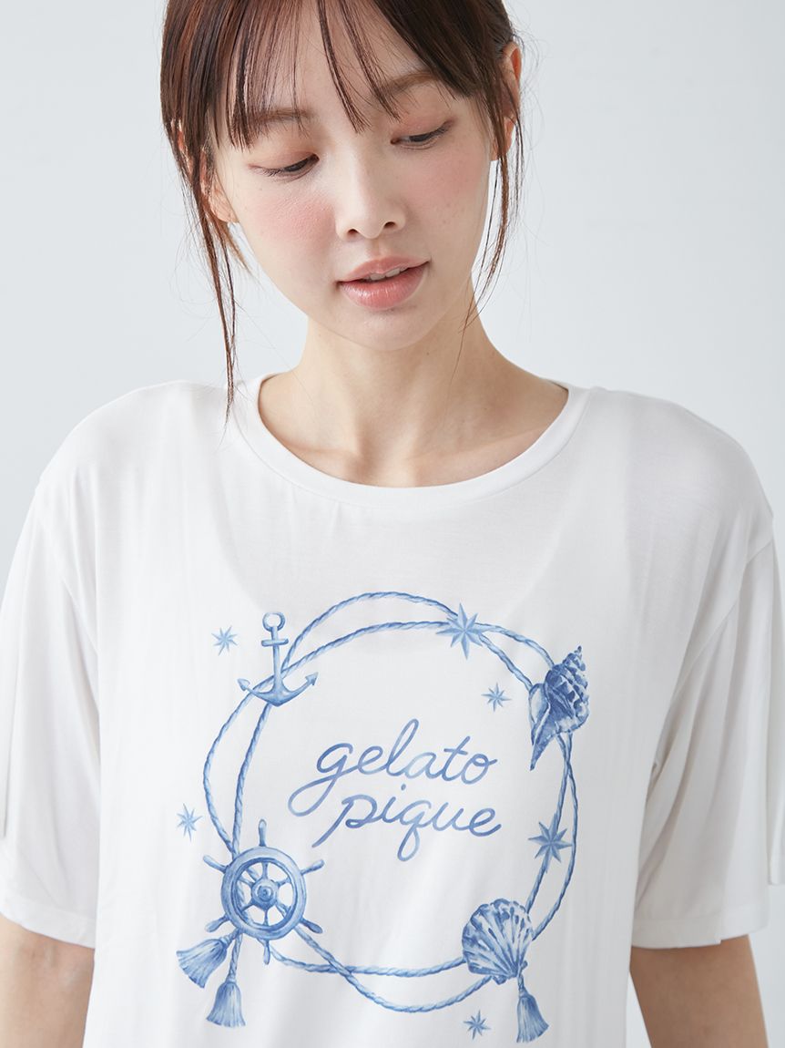 接触冷感】マリンワンポイントTシャツ(カットソー・Tシャツ)｜ルーム