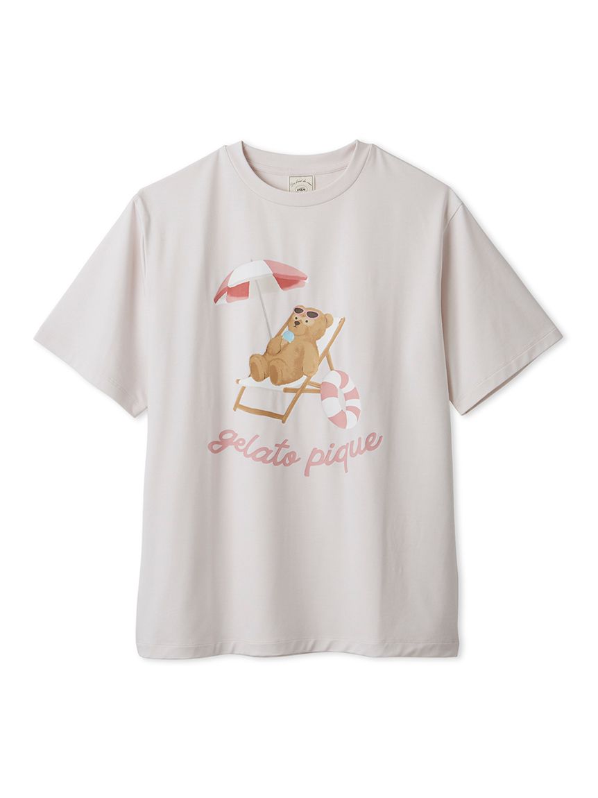 接触冷感】サマーベアワンポイントTシャツ(カットソー・Tシャツ