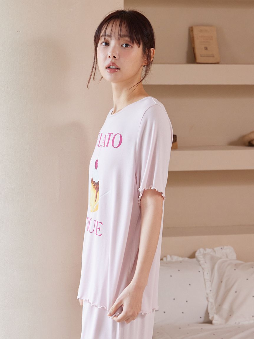 ONLINE限定】【接触冷感】プリンワンポイントTシャツ&ロングパンツ