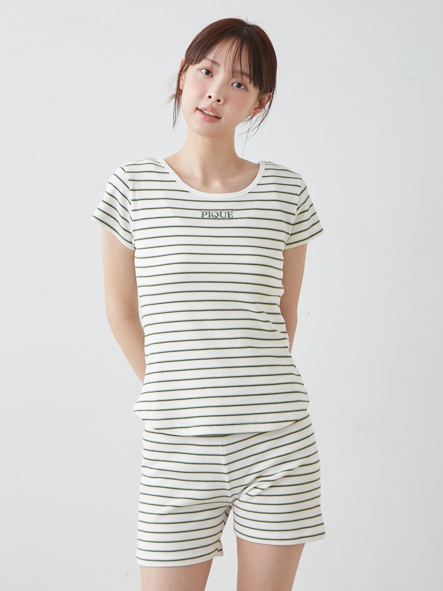 本日限定☆未使用☆ヒステリックグラマー☆ワッフルボーダー　M ワッフルボーダーTシャツ(カットソー・Tシャツ)｜ルームウェア