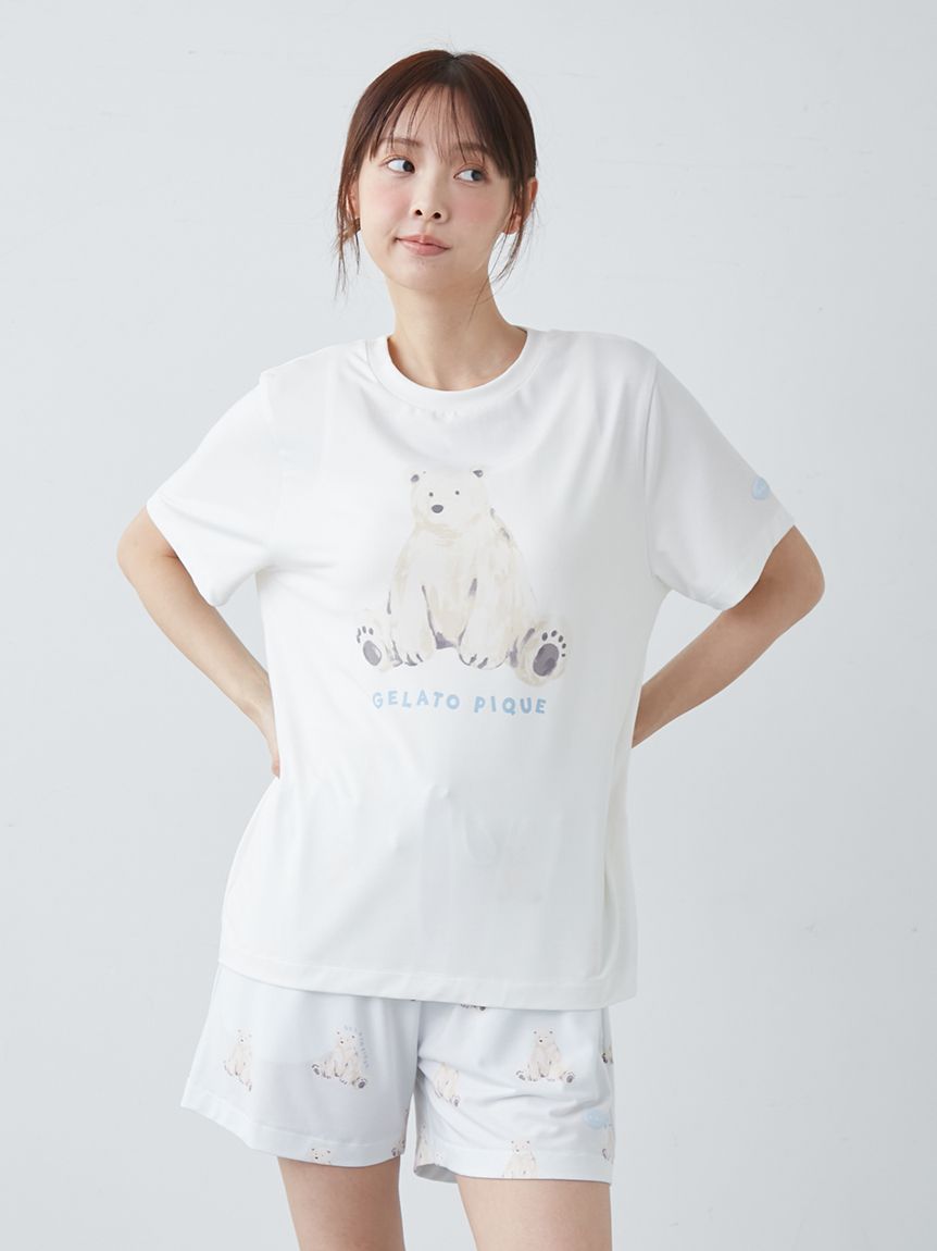 接触冷感】シーアニマル柄ワンポイントTシャツ(カットソー・Tシャツ