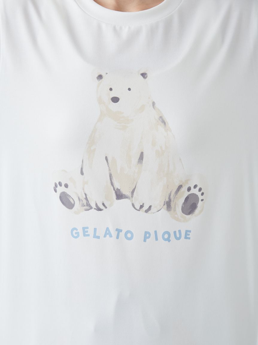 接触冷感】シーアニマル柄ワンポイントTシャツ(カットソー・Tシャツ