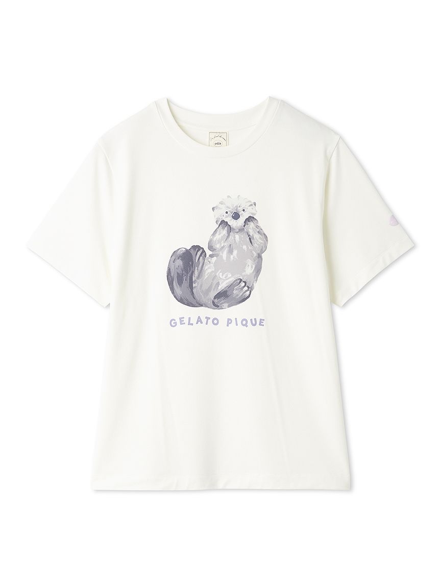 接触冷感】シーアニマル柄ワンポイントTシャツ(カットソー・Tシャツ