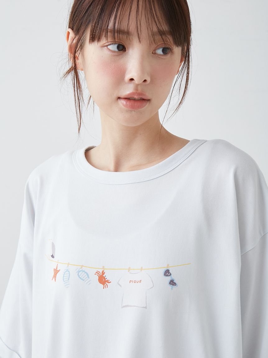 抗菌防臭】サマーランドリーワンポイントBIGTシャツ(カットソー・T