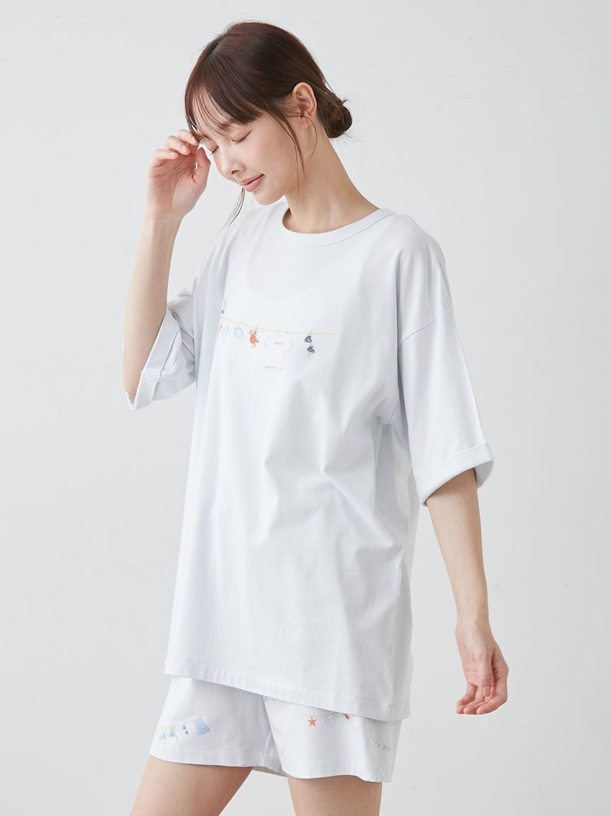 抗菌防臭】サマーランドリーワンポイントBIGTシャツ(カットソー・T